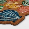 1'6"x2'6" Shell Scalloped Tufted Outdoor Coir Doormat Coral Orange/Blue - Threshold™ - 3 of 4
