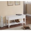 NicBex 35.5" Shoe Bench,Modern Ottoman with Storage Space and Open Shelf for Living Room,Entryway - 2 of 4