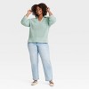 Women's Side Slit Collared Pullover Sweater - Ava & Viv™ - 3 of 3