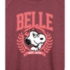 Women's - Peanuts - Belle Collegiate Lightweight French Terry Wide Neck Long Sleeve Shirt - 2 of 4