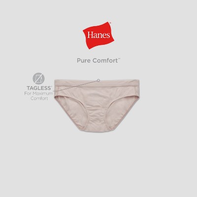 Hanes Pure Comfort Women's Brief Underwear, Organic Cotton, Assorted, 6-Pack