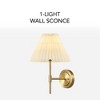 Globe Electric Matte Brass Wall Sconce with White Pleated Fabric Shade - 2 of 4