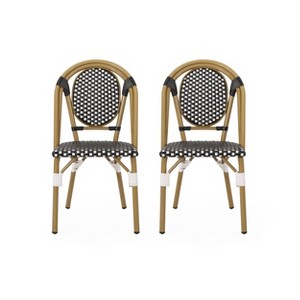 Christopher Knight Home Remi 2pk Outdoor French Cafe Chairs: UV & Water-Resistant, Aluminum Frame - 1 of 4