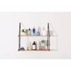 COWLOWN Natural Wood Wall Mounted Floating 2-Tier Shelf with Metal Brackets - 2 of 4