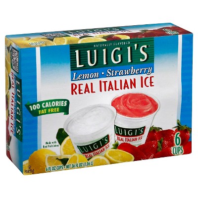 Luigi's Lemon and Strawberry Real Italian Ice - 6ct