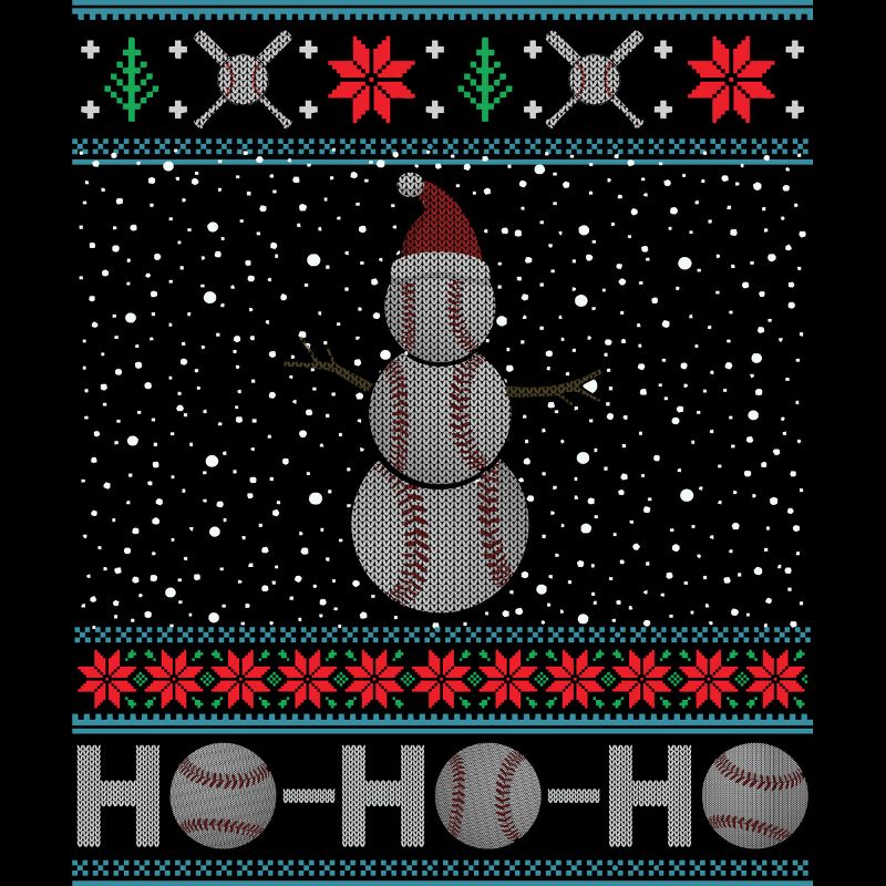 Men's Design By Humans Christmas Baseball Snowman Ugly Christmas Xmas By pahari T-Shirt, 2 of 5