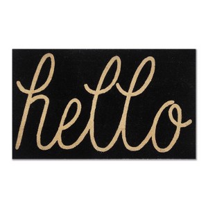 First Concept Door Mat, 30 in. L X 18 in. W Hello Coir, Black - 1 of 1