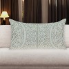 HomeRoots 14" X 24" Beige and Green Linen Lumbar Throw Pillow with Embroidery - 2 of 4
