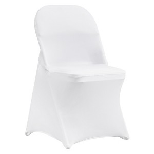 VEVOR Stretch Spandex Folding Chair Covers, Universal Fitted Chair Cover, Removable Washable Protective Slipcovers, for Wedding (30PCS White) - 1 of 4