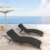 ALAULM Patio Chaise Lounge Set 3 Pieces Outdoor Lounge Chair,Rattan Reclining Chair Adjustable Backrest - 2 of 4