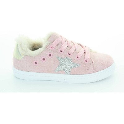 Girl Ava's Fur Star Lace Sneaker - HOO