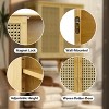 Artloge Bathroom Wall Mounted Storage Cabinet Medicine Cabinet Rattan Hanging Kitchen Cabinet with 2 Rattan Doors & Adjustable Shelves - 4 of 4