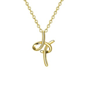 Elegant personalized touch: Stylish 14K Gold plated initial necklace. Adds sophistication and meaning to your look. - 1 of 2