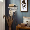 Key Holder for Wall Decorative with Shelf and Hooks, Wood Round Wall Mount with Holder,  Entryway Key Rack Hanger, Brow - 4 of 4