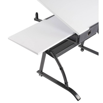 Core Craft Table with Adjustable Top and Metal Storage