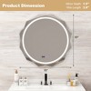 Costway 30" x 30" LED Bathroom Mirror with Dimmable 3-Color Lights Defog Time/Temp Display - 3 of 4