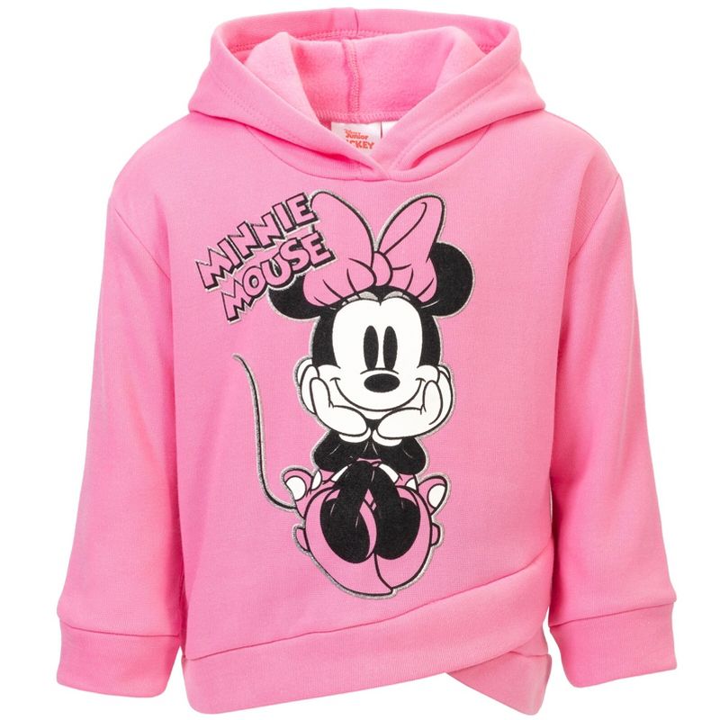 Disney Minnie Mouse Mickey Mouse Fleece Hoodie and Leggings Outfit Set Little Kid to Big Kid, 4 of 10
