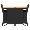 vidaXL 3 Piece Bistro Set with Cushions Black Poly Rattan - 4 of 4