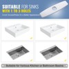 WOWOW 9.6 in. x 2.4 in. x 0.3 in. Stainless Steel Kitchen Sink Faucet Hole Cover Deck Plate in Brushed Nickel - 2 of 4