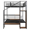 CAVINAS Twin Bunk Beds for Kids, Metal Twin Bed Frame with Drawer and Lateral Storage Ladder and Wardrobe for Bedroom, Living Room - 3 of 4