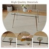51.2" Modern Glass Dining Table Set with 4 Upholstered Chairs and Metal Legs, Rectangular Table for Kitchen or Dining Room -3irtyhousy - 3 of 4