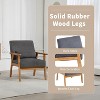 HOMEFUN Modern Grey Corduroy Accent Armchair with Wood Legs and Wide Armrest - 3 of 4