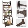 Artloge 4 Tier Ladder Shelf Storage Rack 43" Tall Foldable Corner Bookshelf Heavy Duty Plant Stand for Patio Garden - 4 of 4