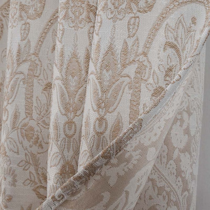 RT Designers Collection Bridgeport Jacquard High Quality Light Filtering Grommet Curtain Panel 54" x 90" Taupe, 2 of 5