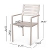 Modern Outdoor Garden Aluminum Dining Arm Chairs Set of 2,Open Slat Design Lightweight Dining Chair,Poolside Backyard Dining Armchair-Coolbibila - 4 of 4