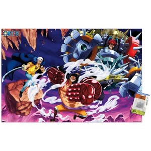 Trends International One Piece: Wano Country - Fighting Trio Unframed Wall Poster Print Clear Push Pins Bundle 22.375" x 34" - 1 of 4
