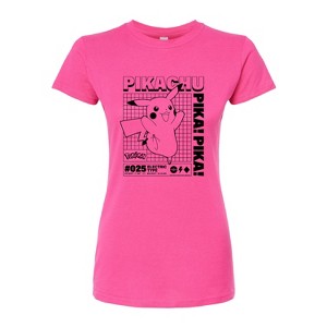 Women's - Pokémon - Pikachu Info Chart Fitted Graphic T-Shirt - 1 of 3