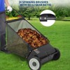 26-Inch Push Lawn Sweeper, 7 Cu. Ft. Hopper Capacity Leaf & Grass Collector with 4 Spinning Brushes, Adjustable Height, for Grass Clippings - 4 of 4