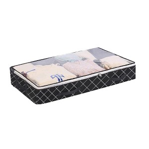 Unique Bargains Collapsible Closet Containers Organizer 39.37"x19.69"x5.91" Black - 1 of 4