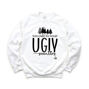 Simply Sage Market Women's Graphic Sweatshirt Too Cute For Ugly Sweaters - 1 of 2