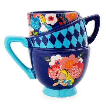Silver Buffalo Disney Alice in Wonderland Stacked Teacups Sculpted Ceramic Mug | Holds 20 Ounce