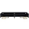TV Console With Metal Legs And Gold Handles For 80" TV, TV Console With Cabinets And Adjustable Shelves,TV Cabinet For Living Room-Cuddlewood - 3 of 4
