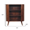 HomeRoots 39" Chestnut Solid Wood Three Tier Bookcase - 3 of 4