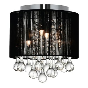 CWI Lighting Water Drop 4 Light Drum Shade Flush Mount With Chrome Finish - 1 of 4