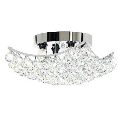 CWI Lighting Queen 4 Light Flush Mount With Chrome Finish