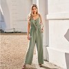 Women's Chic Olive Green Button-Down Wide-Leg Jumpsuit - Cupshe - 2 of 4