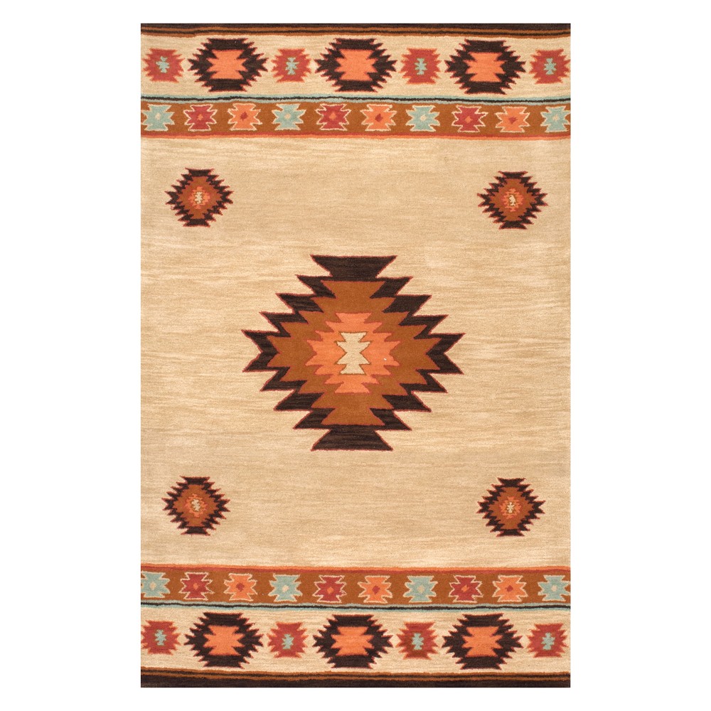 4'x6' Hand Tufted Shyla Area Rug Beige - nuLOOM