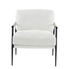 TIRAMISUBEST Velvet Lounge Chair - Plush Accent Armchair for Living Room, Bedroom & Office, Modern White - 3 of 4