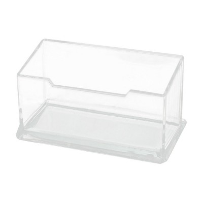 Unique Bargains Clear Plastic Name Business ID Bank Card Stand Storage Holder Case