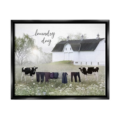 Stupell Industries Laundry Day Rural Cows MeadowFloater Canvas Wall Art