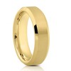 Pompeii3 Mens Gold Plated Tungsten Ring 6mm Comfort Fit Brushed Beveled Edge Wedding Band - 2 of 4