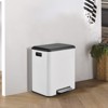 2 x 4 Gal (2 x 15L) Trash Can, Stainless Steel Dual Compartment Step-On Recycling Bin - 3 of 4