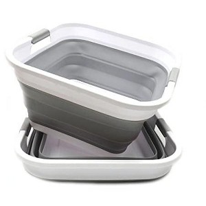 SAMMART Collapsible Plastic Laundry Basket/ Square Tub - 1 of 4