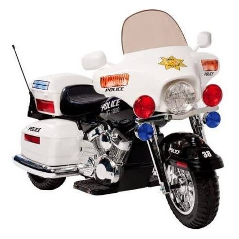 Kid Motorz 12V Police Motorcycle Powered Ride-On - White - image 1 of 2