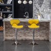 Velvet Upholstered Adjustable Swivel Barstool Set of 2 with Built-In Footrest and Chrome Base for Kitchen or Home Bar - 2 of 4