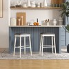 Tangkula 29" Bar Stool Set of 2 w/ Padded Seat Cushions Rubber Wood Legs Upholstered - 2 of 4